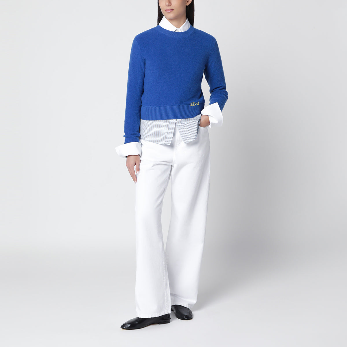 Indigo blue wool sweater