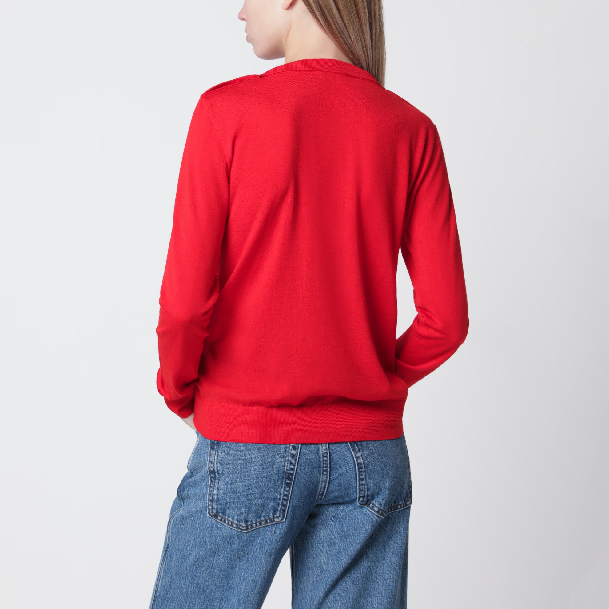 Pull en laine mérinos rouge