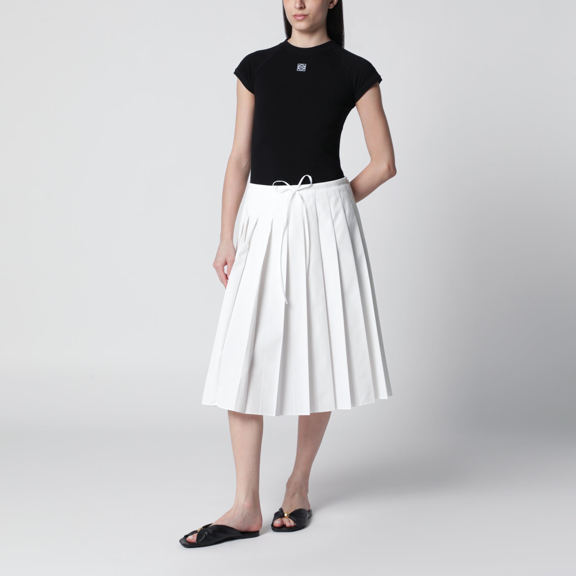 Black small-fit cotton-blend T-shirt