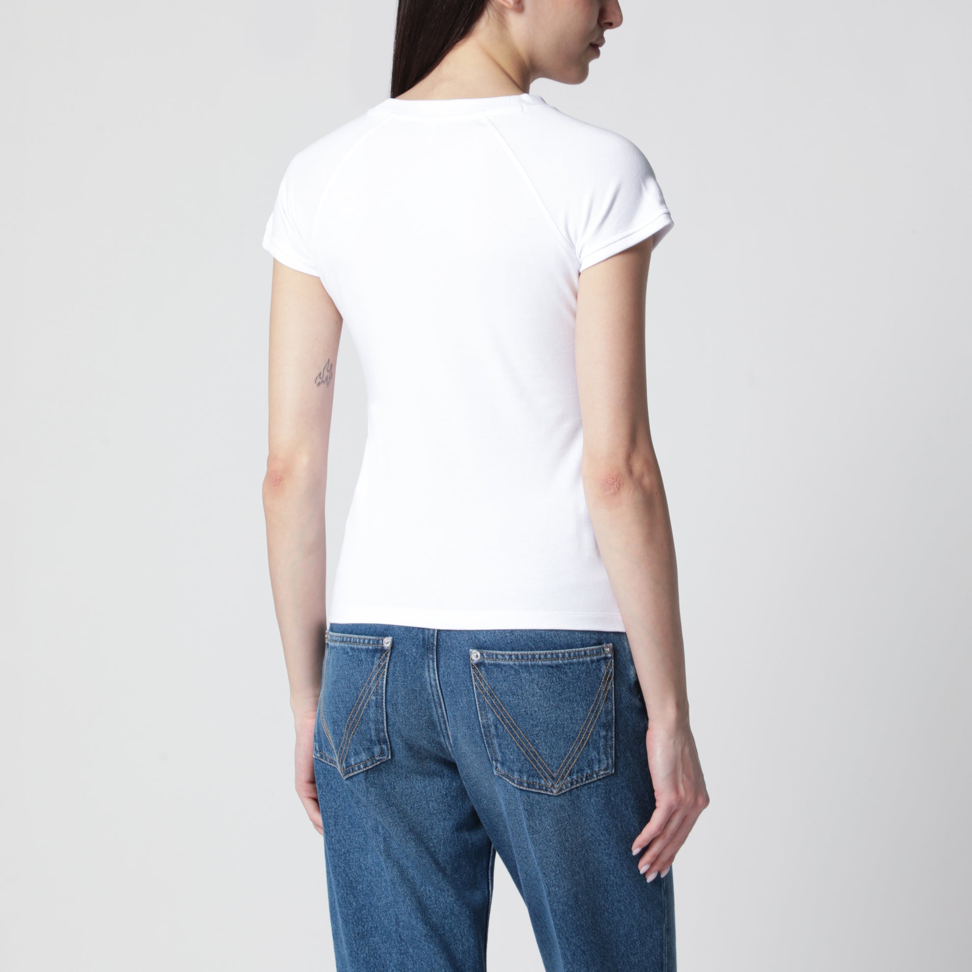 Weiße Small-Fit T-Shirt aus Baumwollmischung