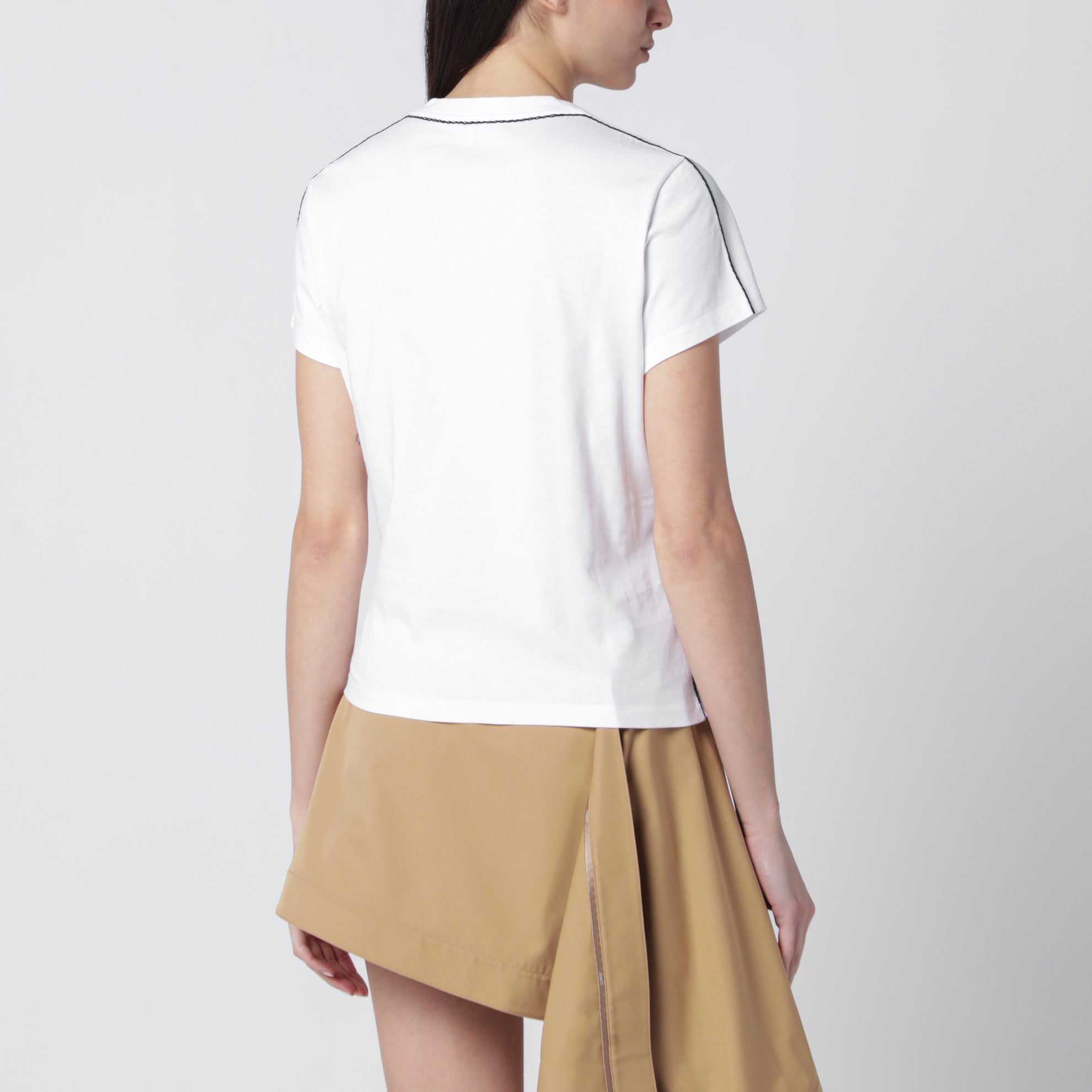 T-shirt in cotone con ricamo logo