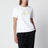 T-shirt bianca in cotone con ricamo logo