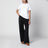 T-shirt bianca in cotone con ricamo logo