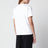 T-shirt bianca in cotone con ricamo logo