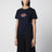 T-shirt blu navy in cotone con ricamo logo