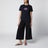 T-shirt blu navy in cotone con ricamo logo
