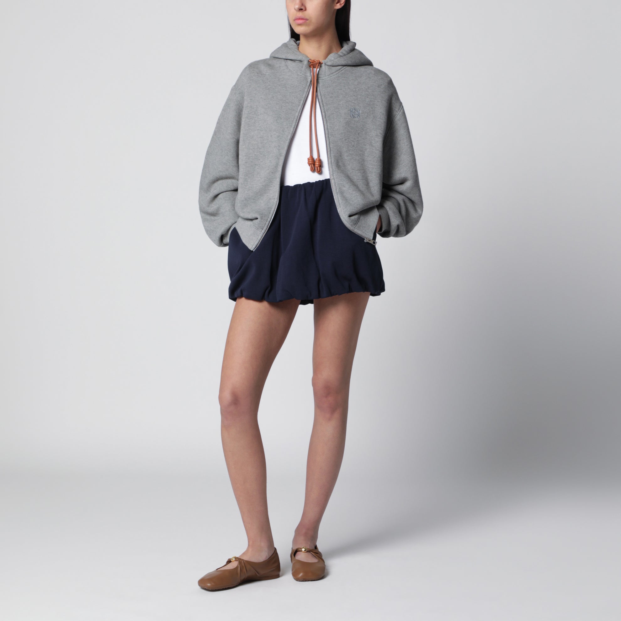 Felpa Flamenco grigia in cotone e cashmere