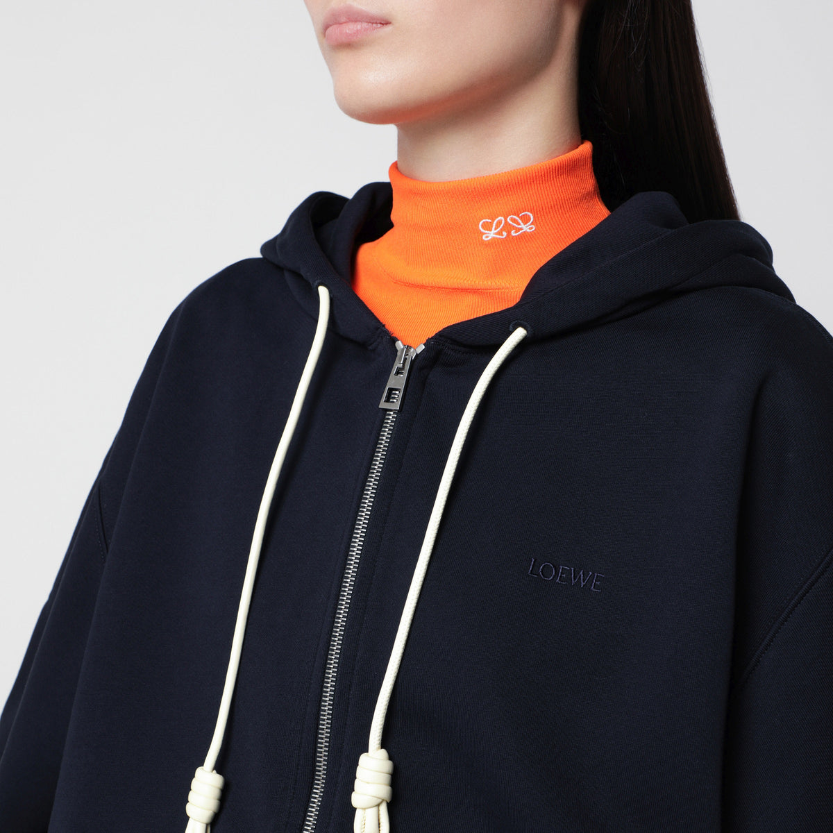 Flamenco Navy Blue Cotton Hoodie