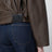 Dark green leather zip bomber