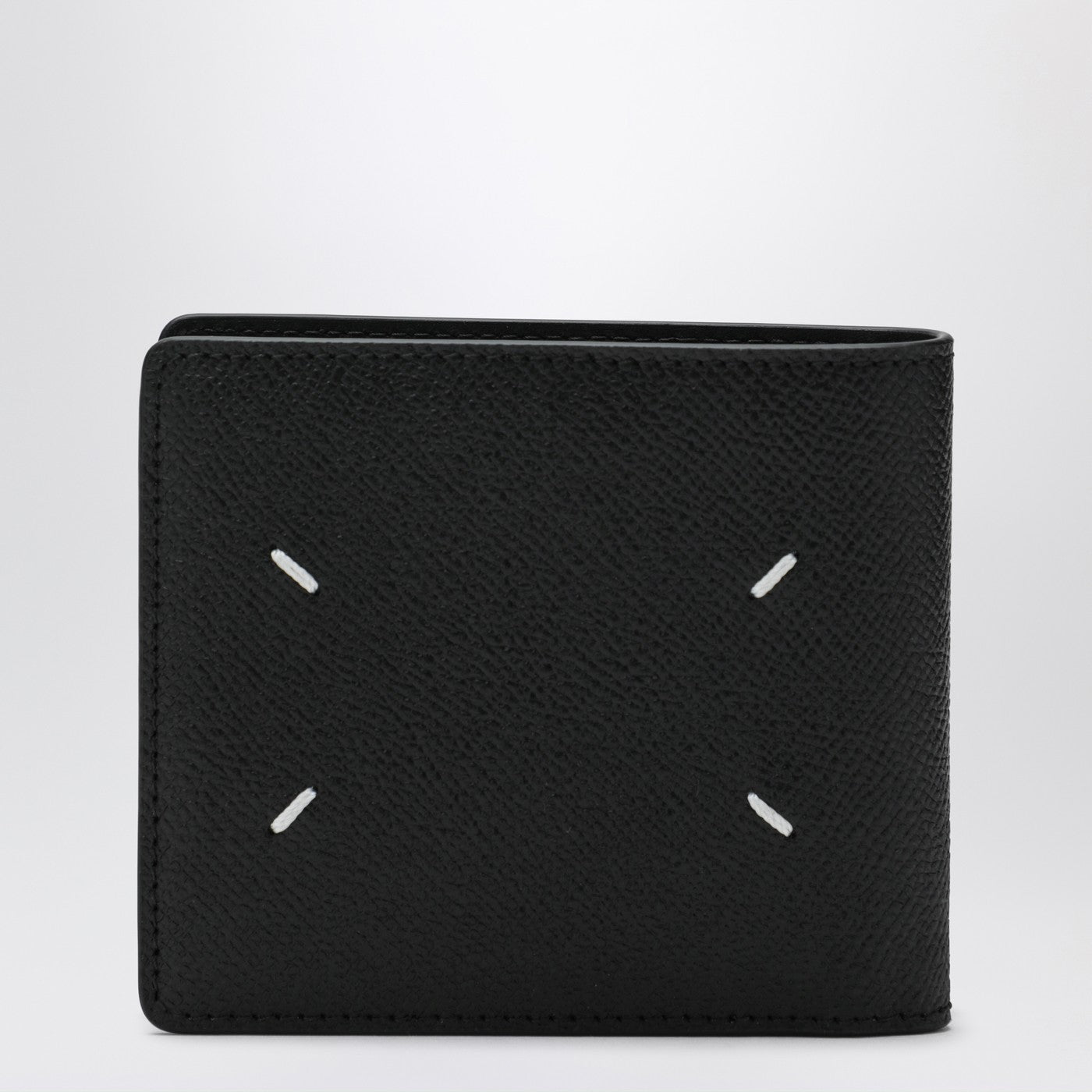 Portefeuille bi-fold noir en cuir