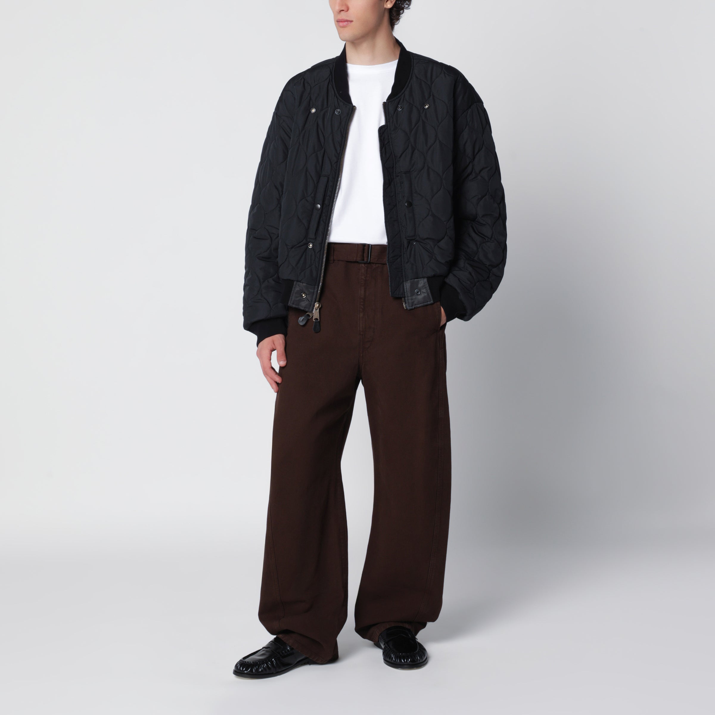 Maison Margiela Dark grey reversible bomber in nylon | TheDoubleF