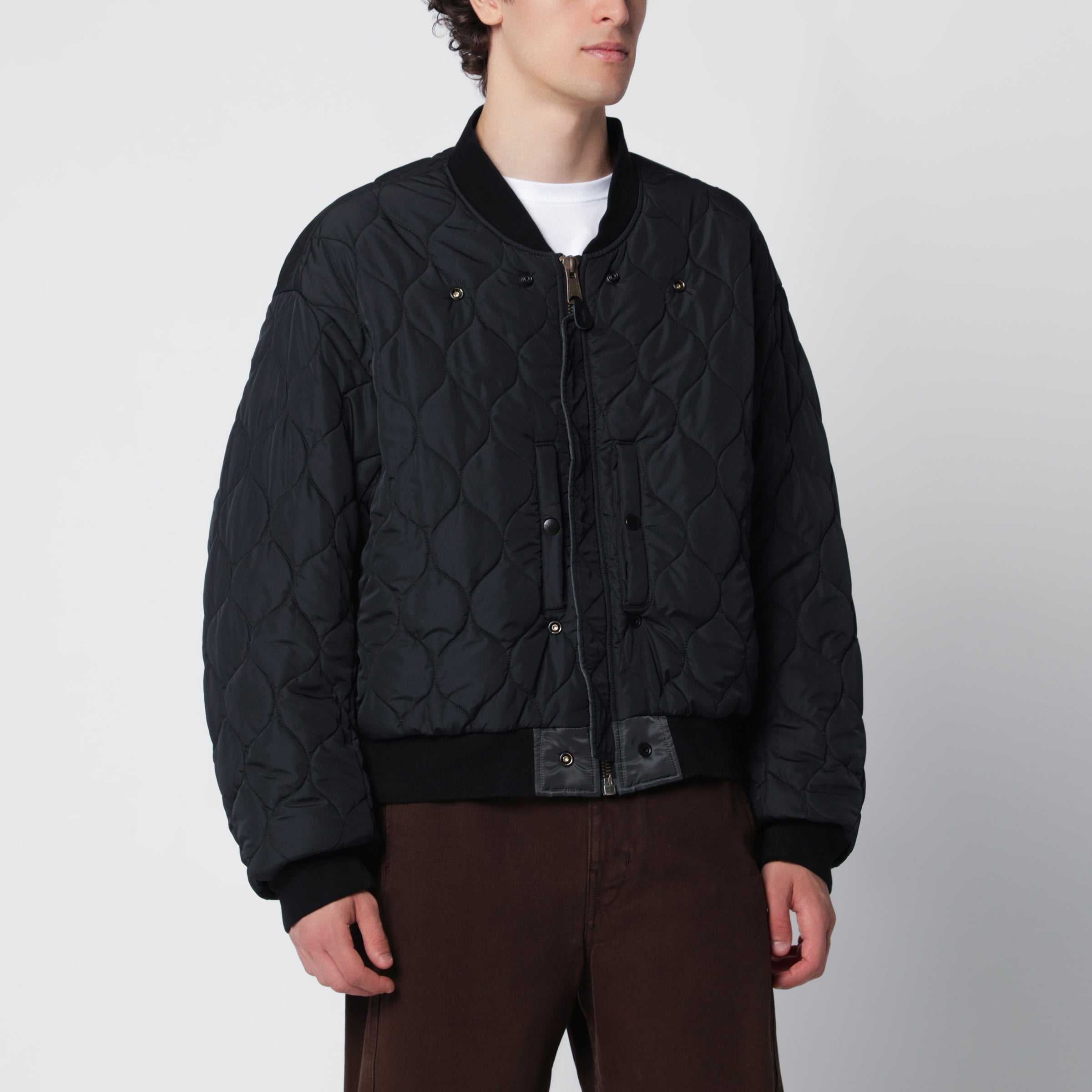 Maison Margiela Dark grey reversible bomber in nylon | TheDoubleF