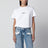 T-shirt bianca in jersey di cotone con Logo Reverse
