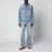 Jeans patchwork in denim blu indaco