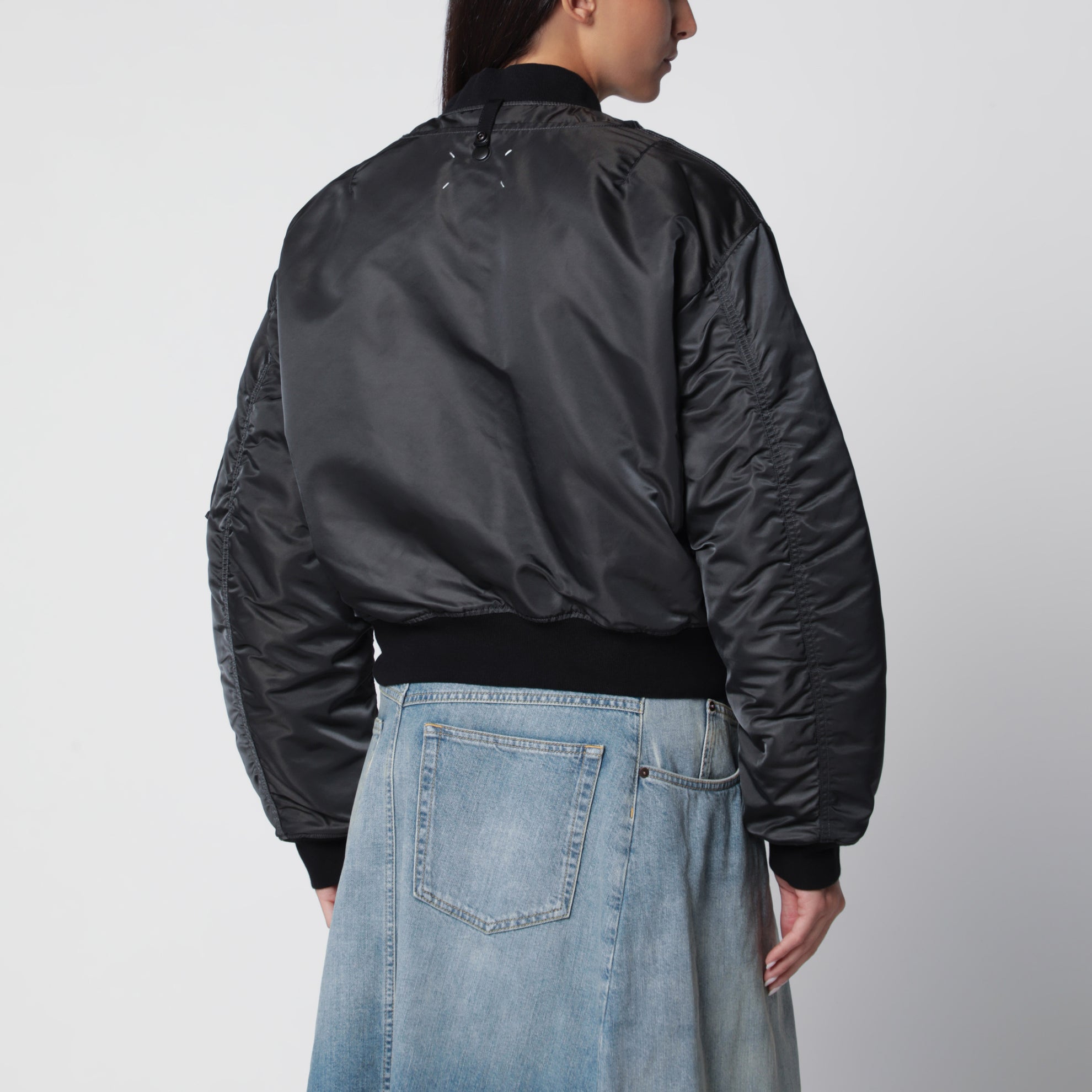 Reversible dark grey MA-1 jacket