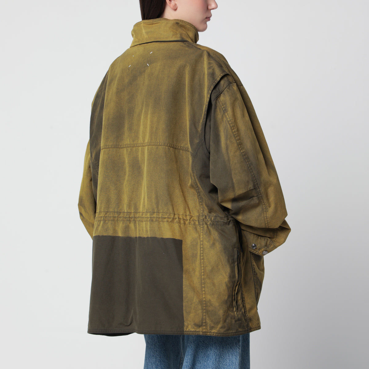 Moss green cotton overshirt jacket