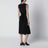 Black silk midi dress with lace