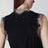 Black silk midi dress with lace