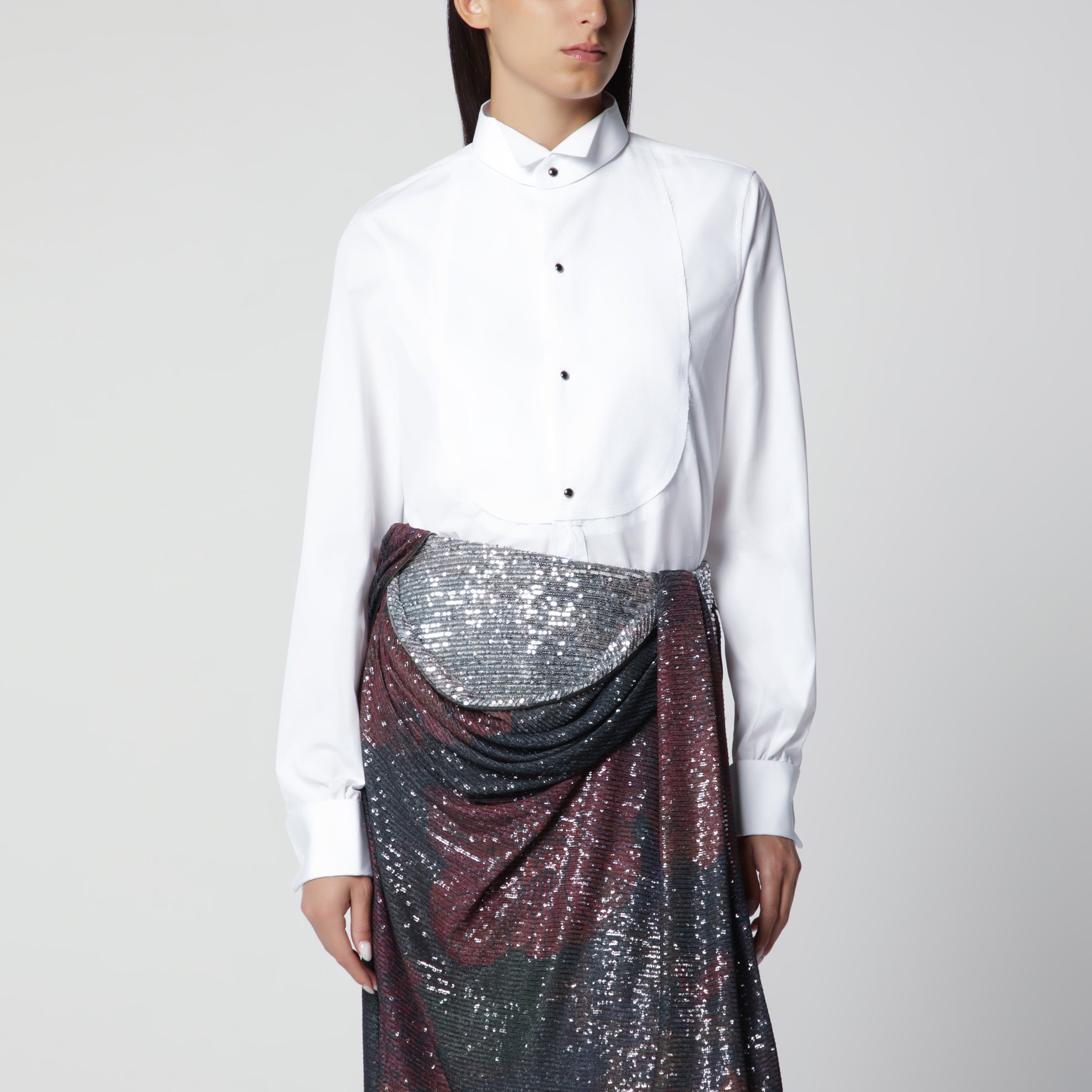 Camicia in popeline di cotone bianca