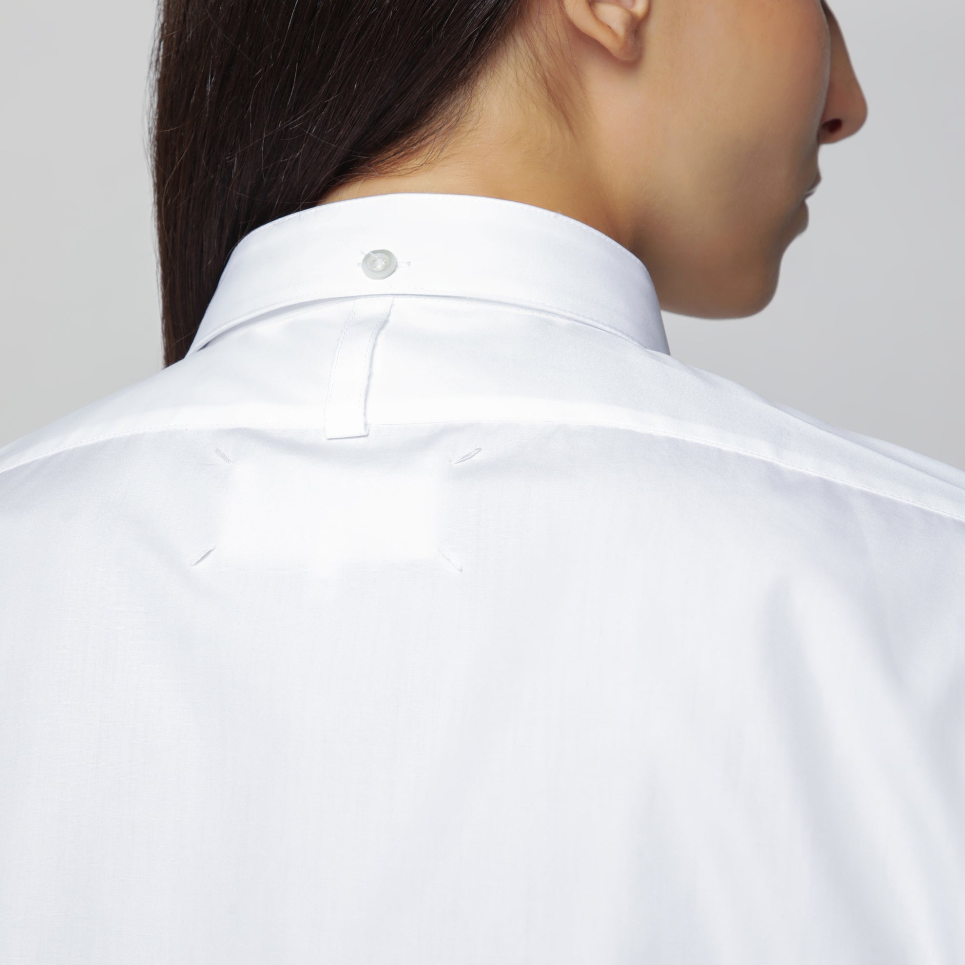 Camicia in popeline di cotone bianca