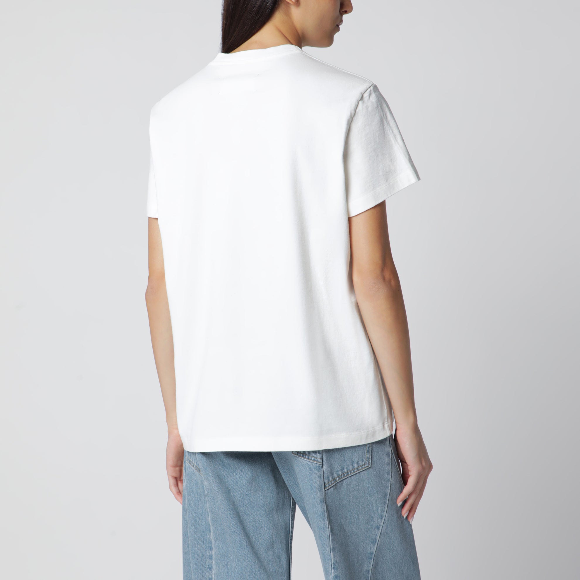 T-shirt a doppio strato in cotone bianca