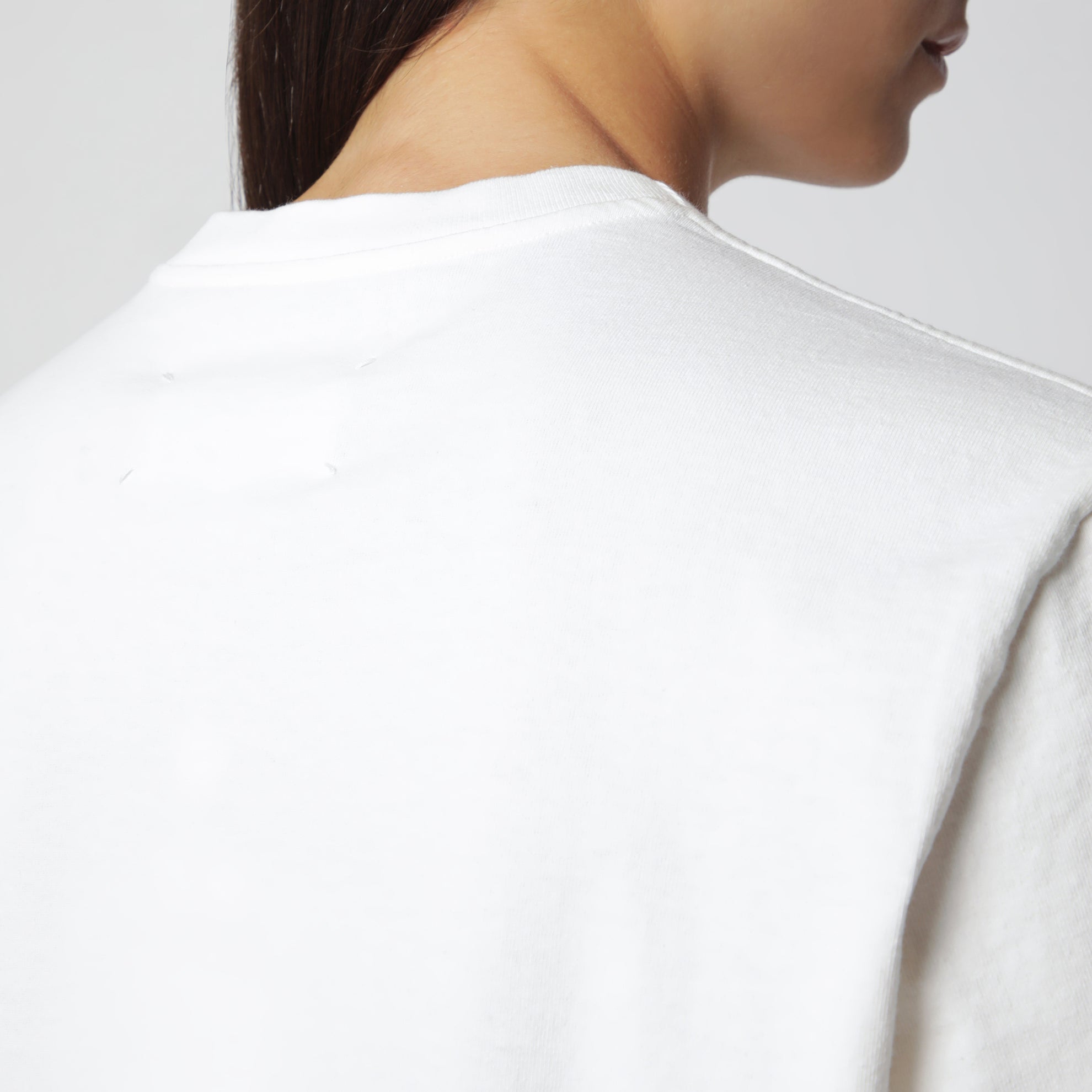 T-shirt a doppio strato in cotone bianca