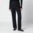 Pantaloni dritti blu navy in lana vergine