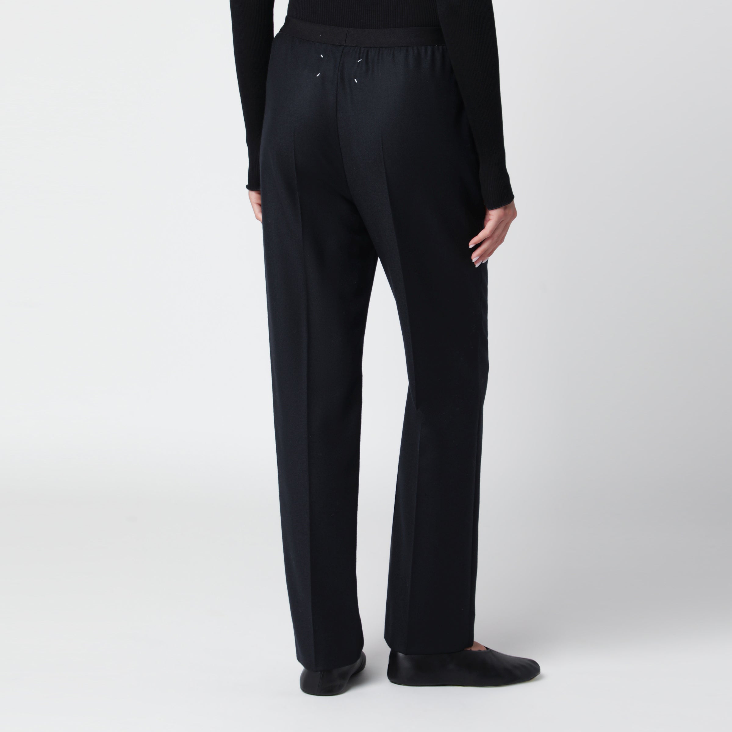 Maison Margiela Straight navy virgin wool trousers | TheDoubleF