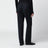 Pantaloni dritti blu navy in lana vergine