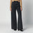 Wide-leg jeans in faded black cotton denim
