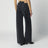 Wide-leg jeans in faded black cotton denim