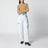 Jeans con cut-out in cotone blu sbiadito