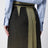 Virgin wool midi skirt with faded check pattern