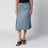Midi wrap skirt in blue denim