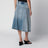 Midi wrap skirt in blue denim