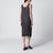 Abito sottoveste midi grigio con bordi in pizzo