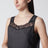 Abito sottoveste midi grigio con bordi in pizzo