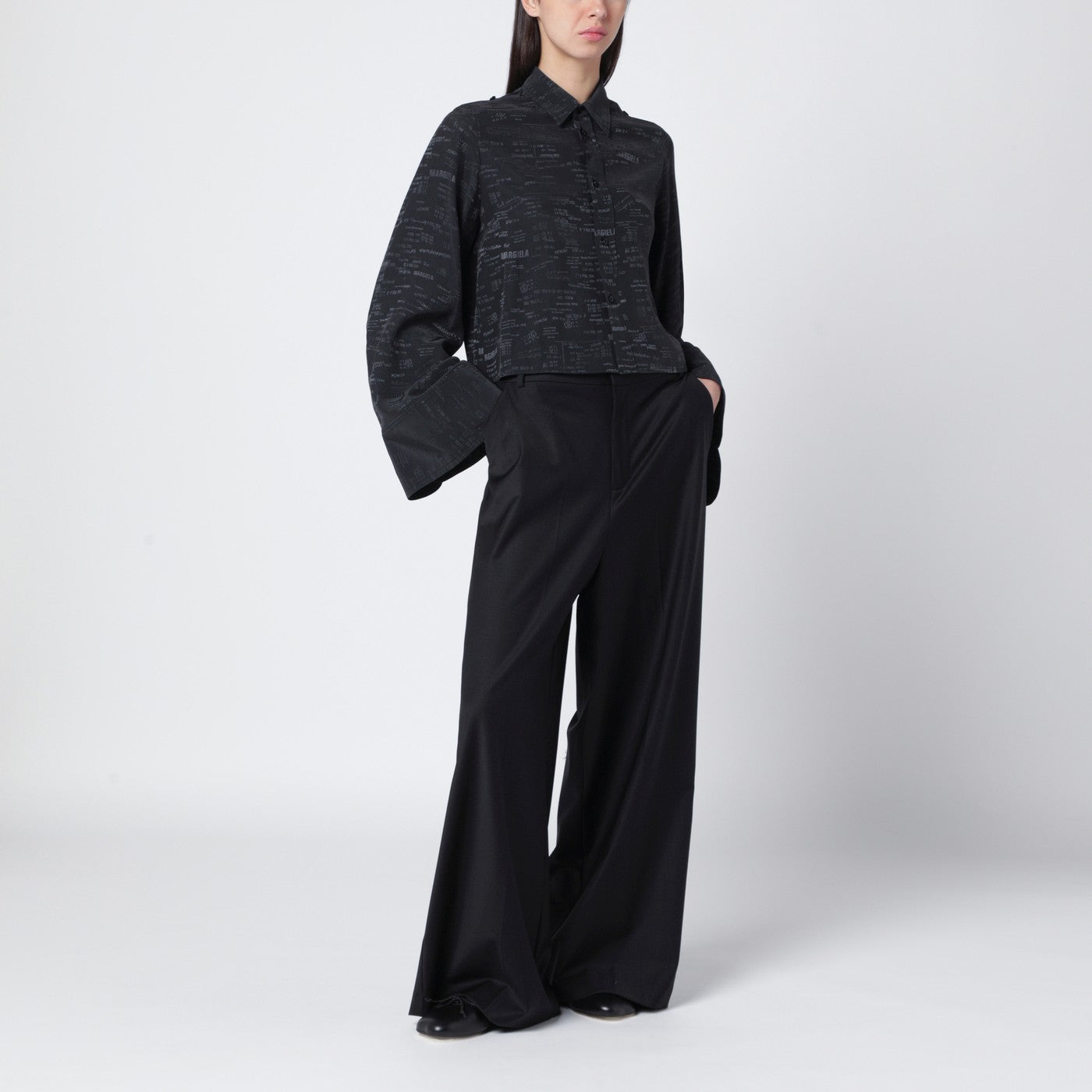 Shirt with all-over logo graphic