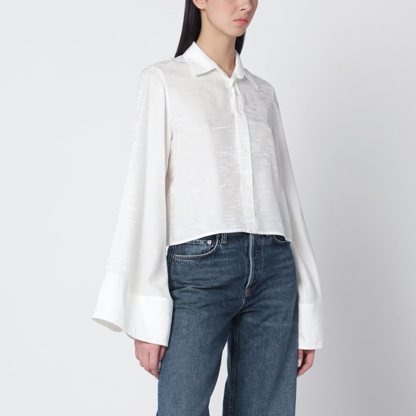 Camicia bianca con grafica logo all-over