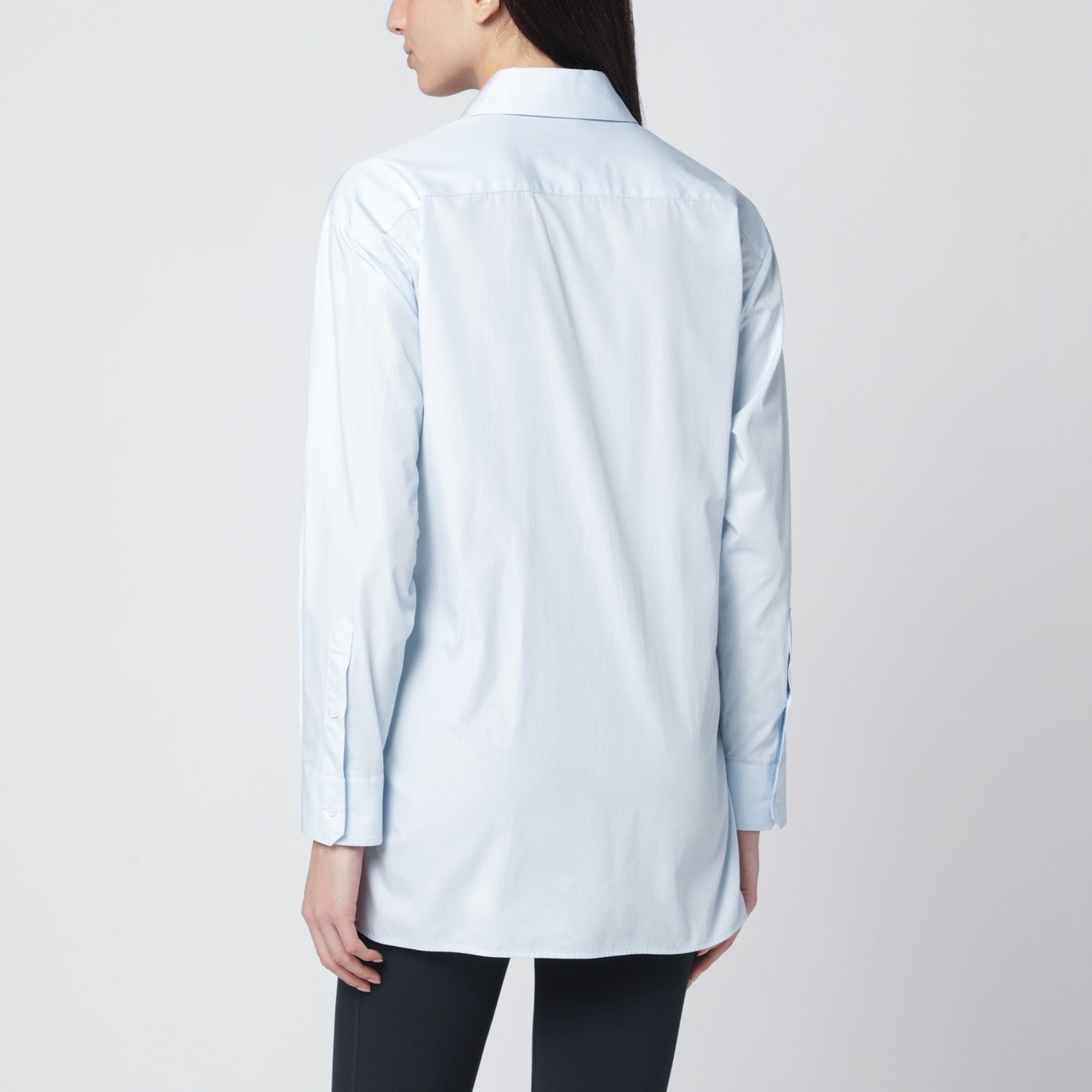 Light blue cotton shirt with gloves