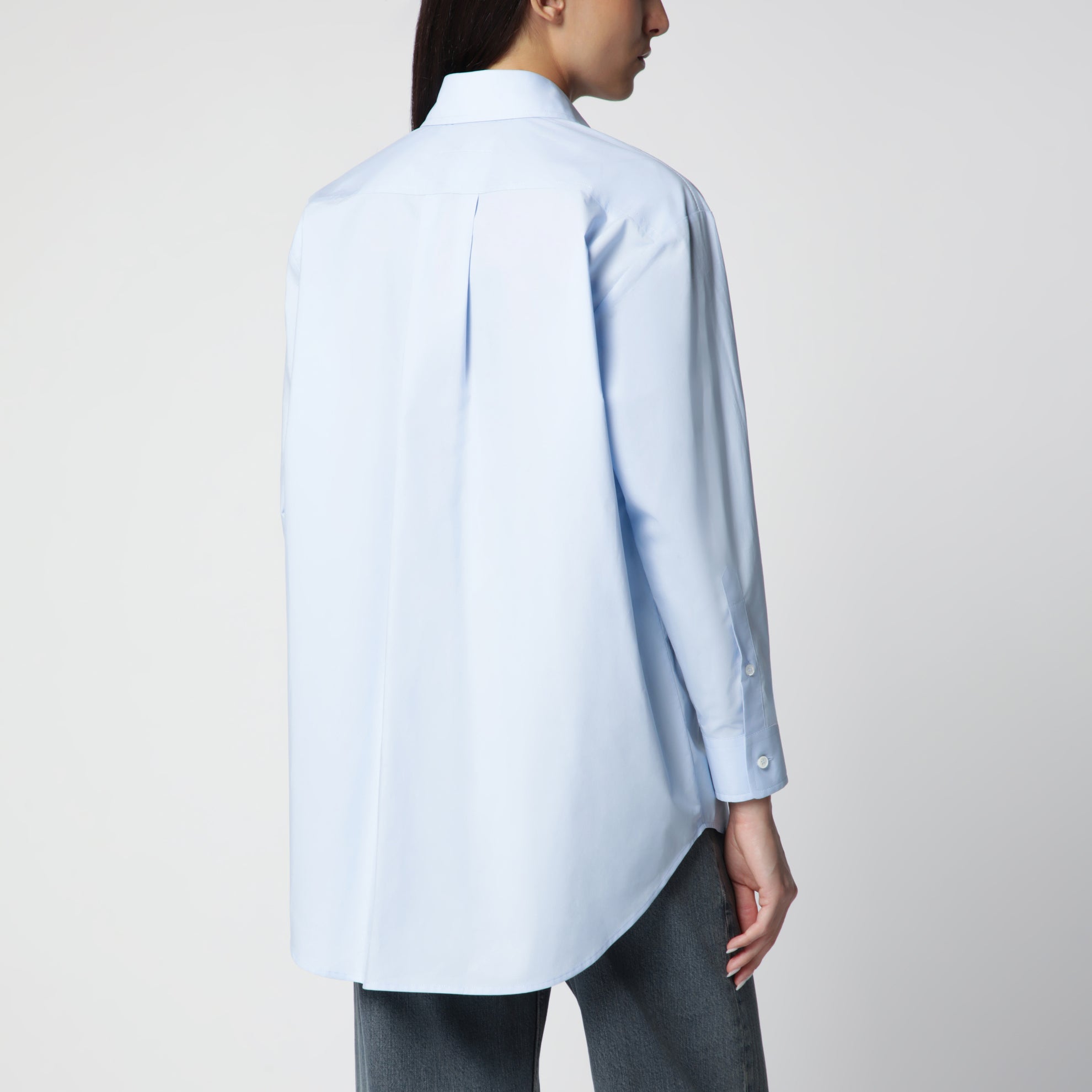 Chemise en coton bleu clair