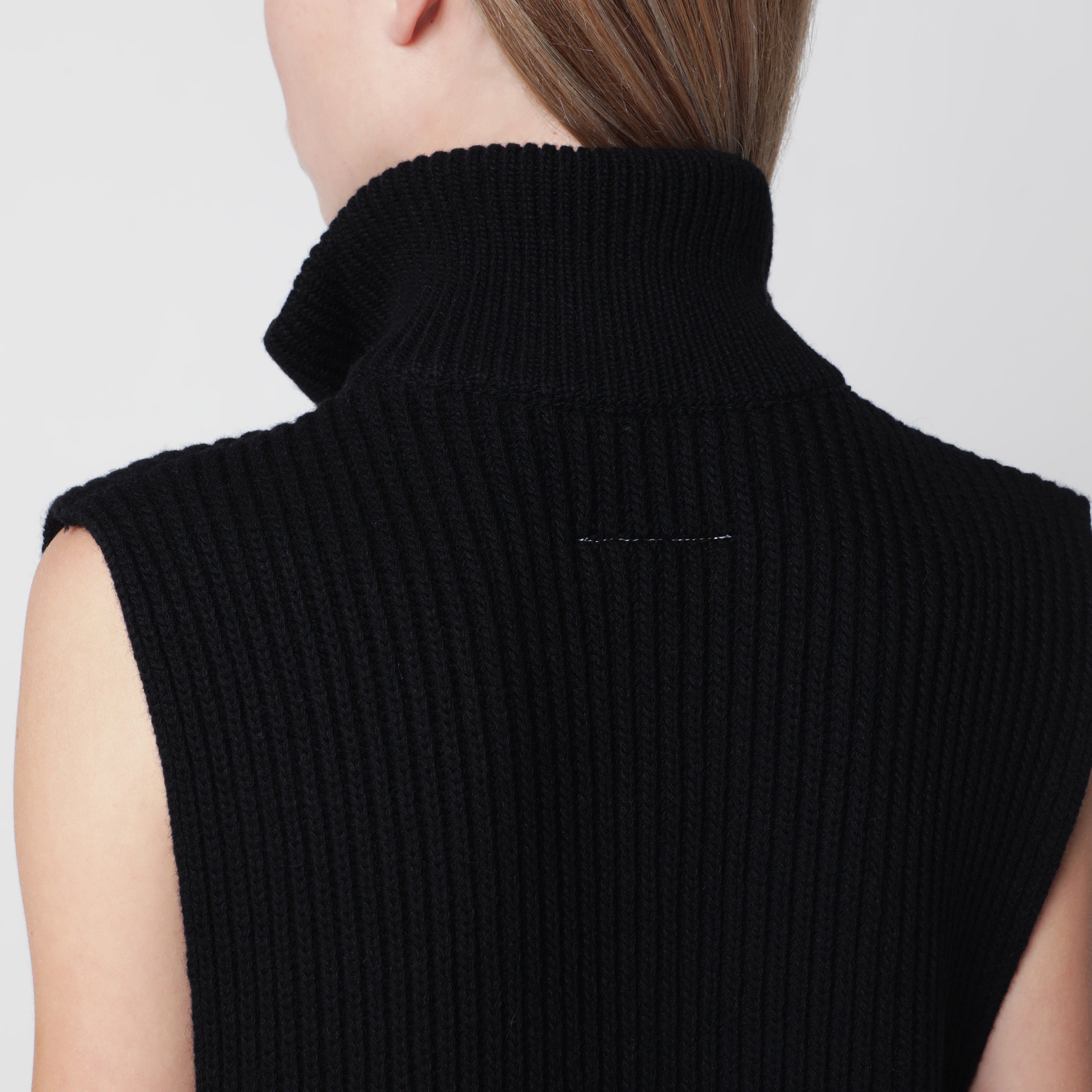 MM6 Maison Margiela Black wool zip vest | TheDoubleF
