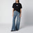 T-shirt nera in jersey di cotone con patch logo
