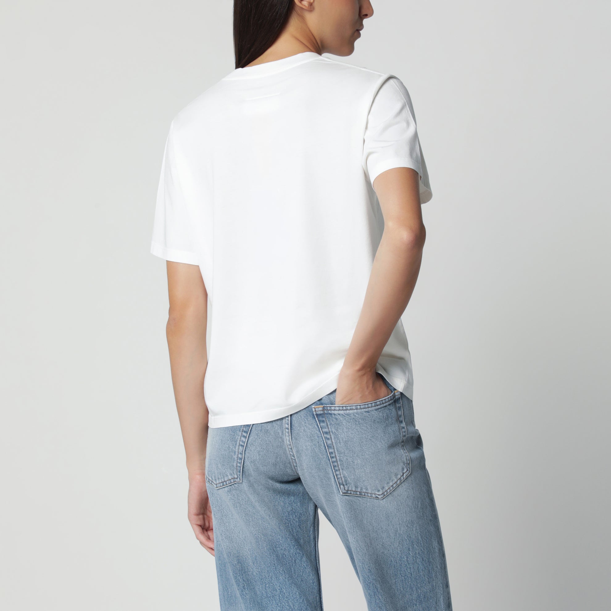 T-shirt bianca con stampa logo