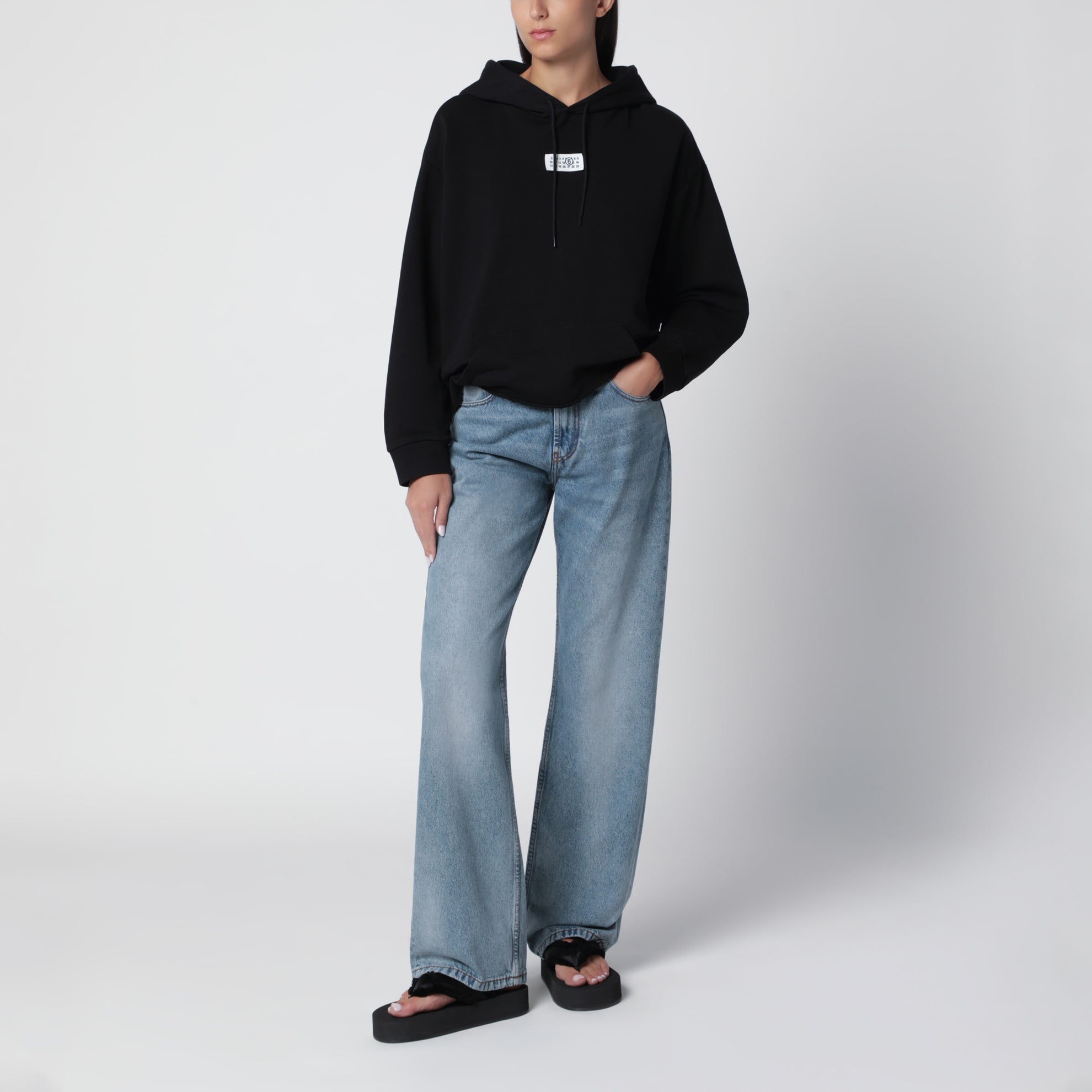 Sweat à capuche noir avec Patch Numeric Logo