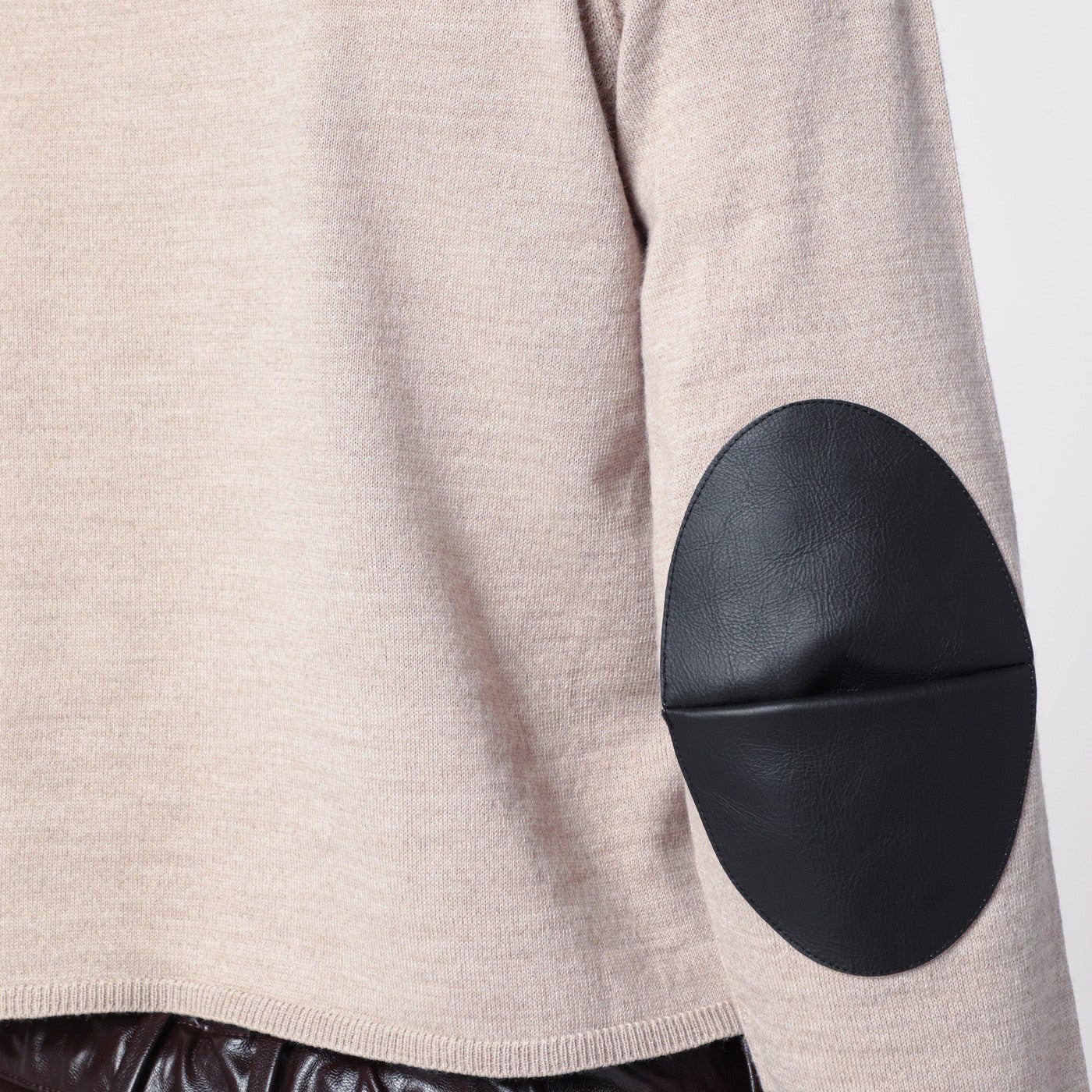 Beige wool blend turtleneck sweater