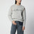 Pull en maille à inscription calligraphiée gris chiné