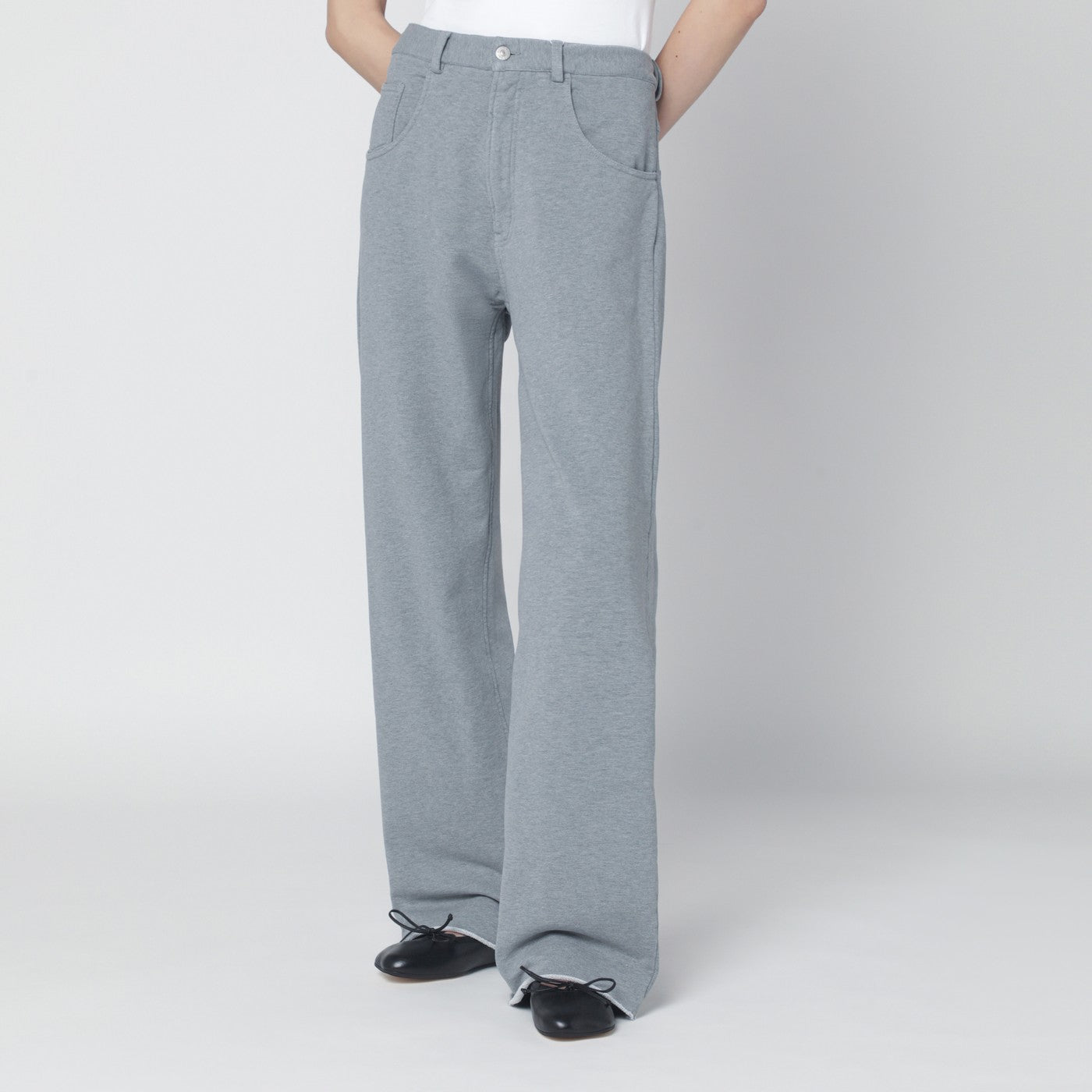 Pantalon gris chiné en coton