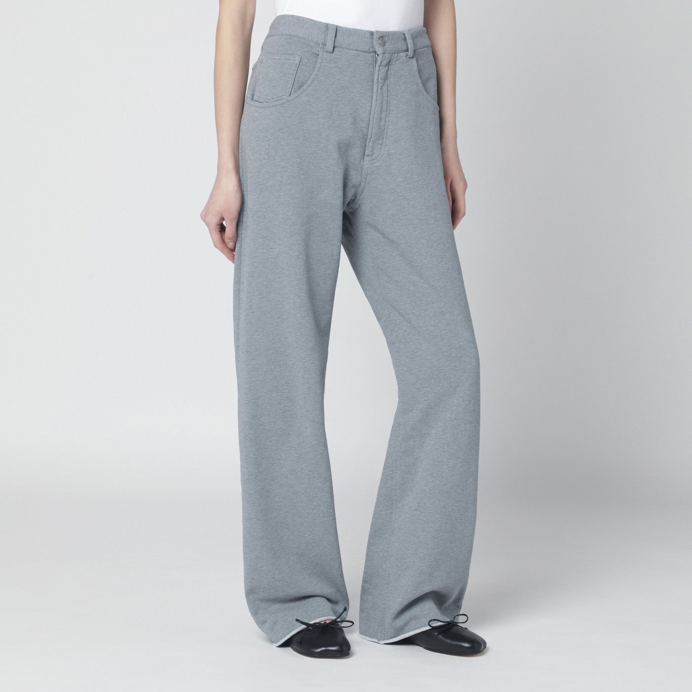 Pantalon gris chiné en coton