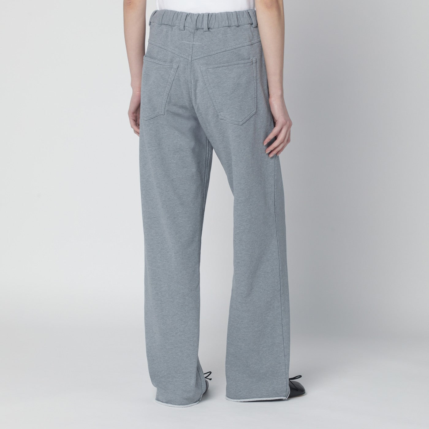 Pantalon gris chiné en coton